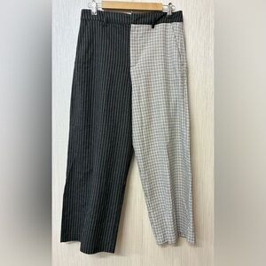 Reclaimed Vintage Split Pattern Wide Leg Edgy Trousers - W32